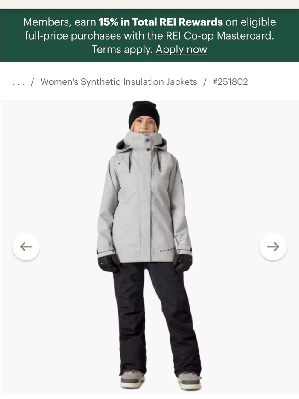 SixEightSix Women's White Hooded Lined Ski Jacket